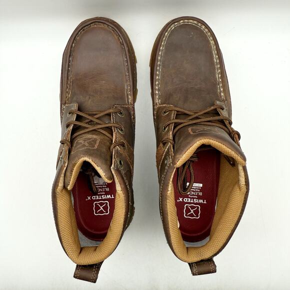 Twisted X Mens Work MXCC004 Composite Toe Boots US 9.5 Wide Brown Leather GUC - Picture 10 of 15